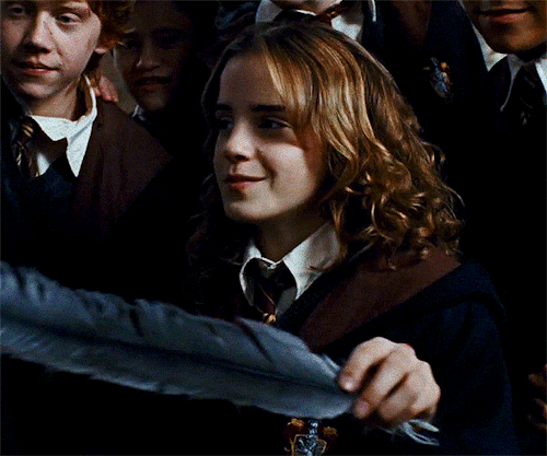 Hermione Looking At Harry (plus Crookshanks) Harry Potter And The Prisoner Of Azkaban (2004) Dir. Alfonso
