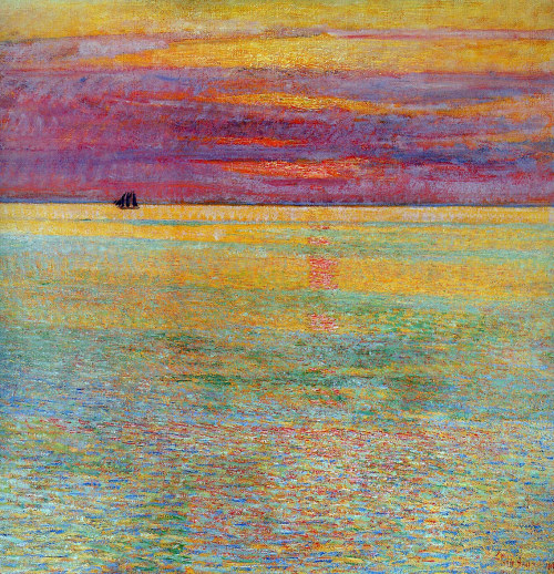 childe-hassam:Sunset at Sea, 1911, Childe Hassam
