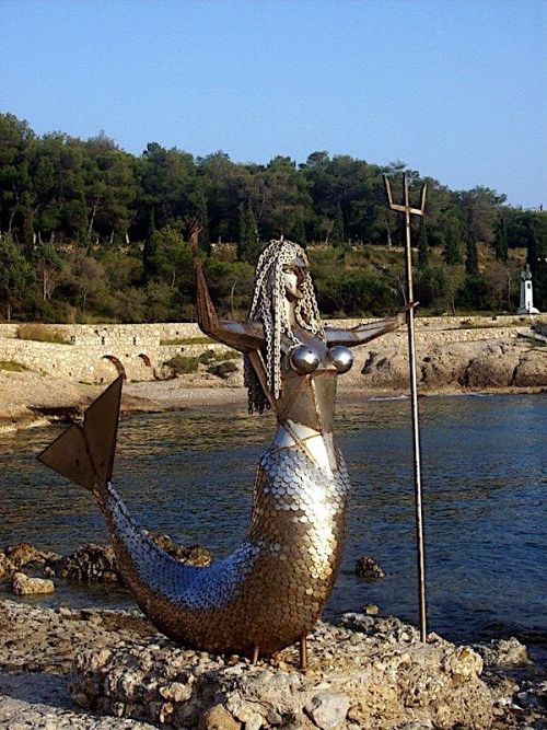 mermaidenmystic:metal sculpture ~ Spetses Island, Greece