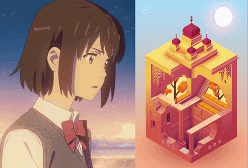 Fun fact: I was inspired by kataware doki in Your Name on the last level I worked on for #monumentva