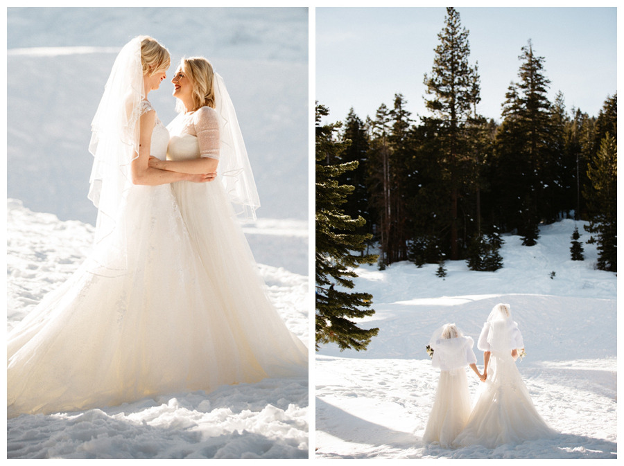 weddingsandlesbians: Megan &amp; MikaylaLake Tahoe winter wedding