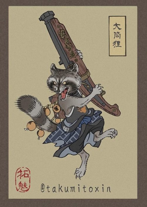 chujo-hime:  escapekit:  Ukiyo-e Endgame  Japanese illustrator Takumi blends pop culture with the ancient Ukiyo-e art form in his latest series of superhero illustrations. To celebrate the recent Avengers: Endgame film release, the talented fantasy fan