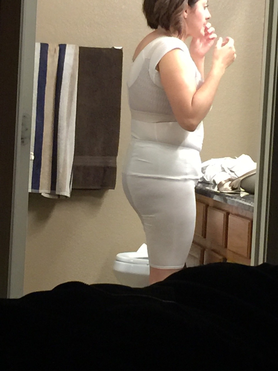 nakedmormonwomen:  My sexy wife getting ready to come to bed 😉[Thanks for the