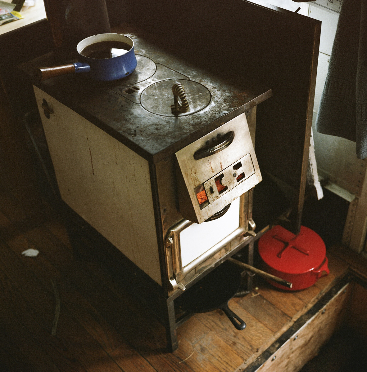 outofreception:  The wood stove in Dean and Marie’s rolling home