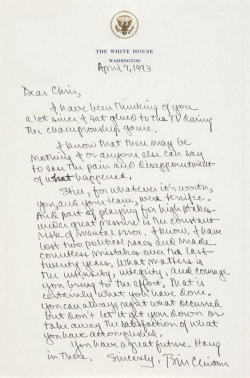 Bill Clinton’s hand-written letter