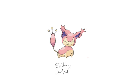 Drew Pokemon With My Left Hand, Skitty, Photoshop