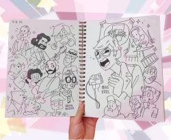 showdrawn:  Stoked that my good bud @mikekrol is making a cameo on #StevenUniverse tonight 🌙 to celebrate here’s a fan-fiction #showdrawn of his cartoon concert (at Burbank, California) 