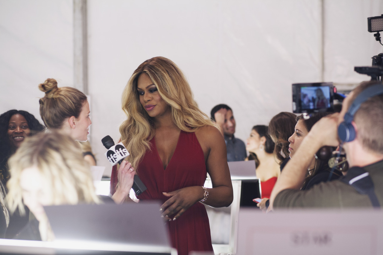 sarahratner:Laverne Cox backstage at Go Red for Women. Mercedes-Benz Fashion Week