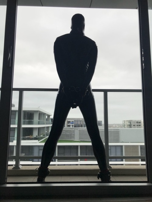 kiwilatex:  Played with a gimp. He didn’t listen, and came up stairs when he was told to wait downstairs. So he got locked out on the 11th floor balcony. Then when he was allowed inside he was electro plugged, edged, teased and then fucked.