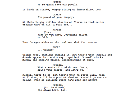 Second up, we have Clarke’s soul-shattering realization about Abby.