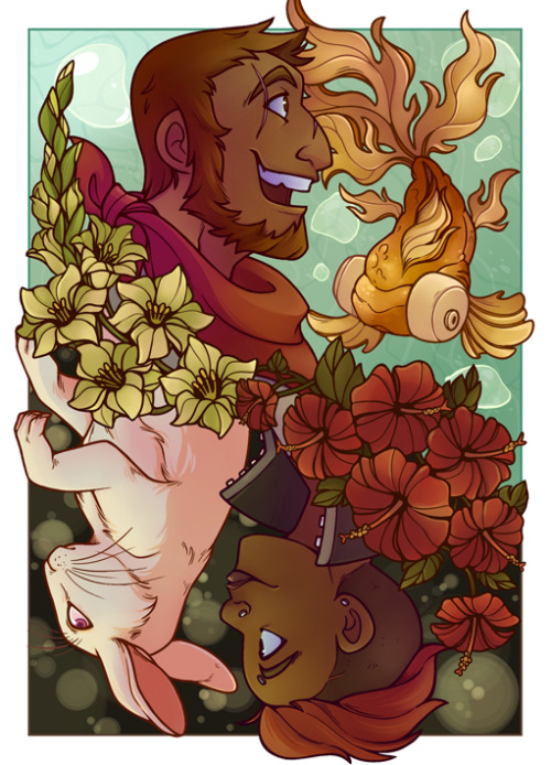 taz-ids:  enoch-art: Aaaand here’s the Travis edition of my reversible player character art for The Adventure Zone! For flowers I chose the gladiolus (strength &amp; integrity) for Magnus and the flor de maga for Aubrey (growth &amp; courage, and Puerto