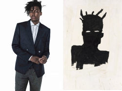   Rocky Harwood  x Jean-Michel Basquiat, Self Portrait (Plaid), 1983