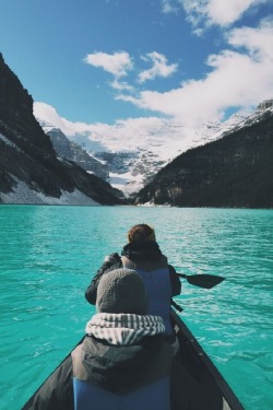 wolverxne:  Canoeing on Lake Louise | by: