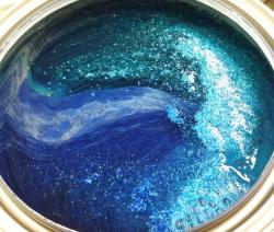 sixpenceeeblog:   “The guy  at WalMart looked at me like I was weird for taking a picture of my  paint before he could mix it. I thought it was awesome.” By  TJAH      It&rsquo;s beautiful. It looks like combination of the ocean and the stars