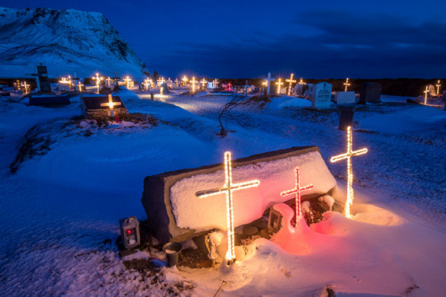 lacrimis:We noticed that many of the cemeteries are aglow with lit crosses. This is the cemetery in 