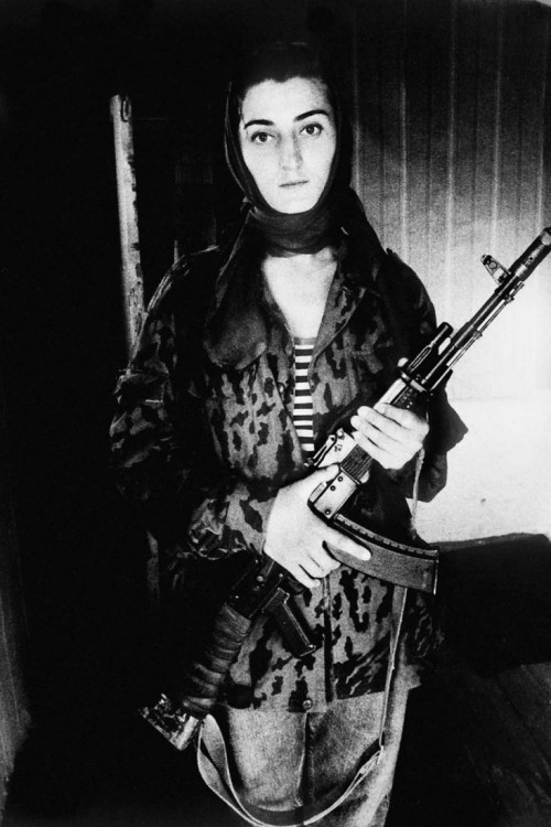 Asya, a Chechen rebel, Grozny, Chechnya, 1996. From Open Wound. Photo by Stanley Gree