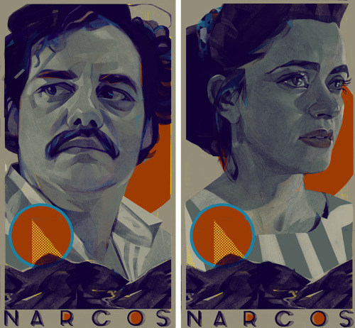 Pablo and Tata Escobar from the Narcos series. These pieces went through a variety of phases and too