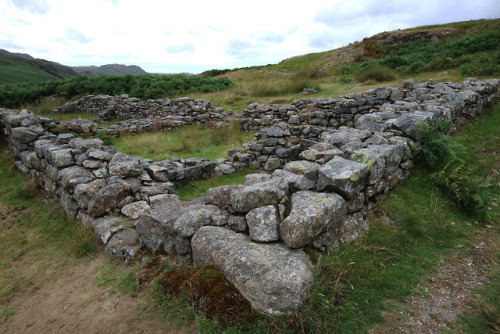 Roman Bathhouse, Hardknott Roman Fort, Cumbria, 31.7.18.The harsh landscape of the Lake District pro
