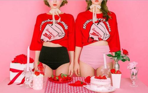 coquettefashion: “Strawberry Milk"   Stripe T-Shirt & Pleat Mini Skort  “Strawberry Milk” Stickers  Knit Sweater In   Red Or Pink  iPhone 6 / 6 Plus / 7 / 7 Plus Case  Strawberry Milk T-Shirt   & Pleat Skort    “Strawberry Milk”