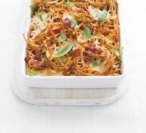 Tomato & Mozzerella Spaghetti Bake (BBC Good Food)