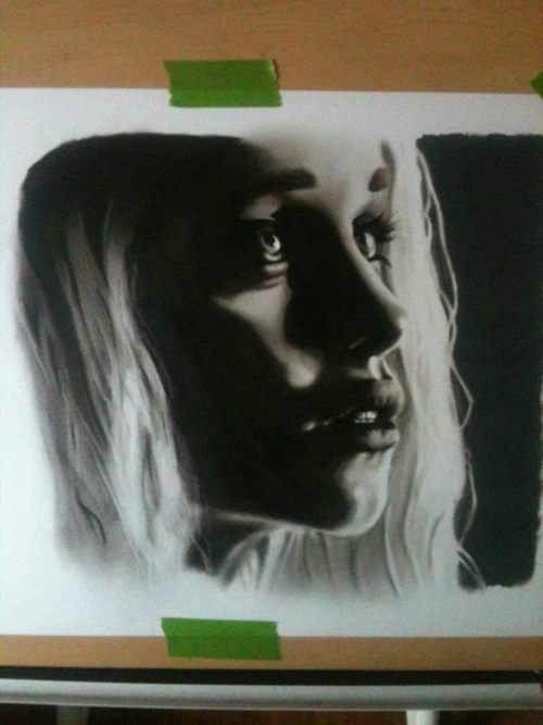 Oil and charcoal by Christian Nichols