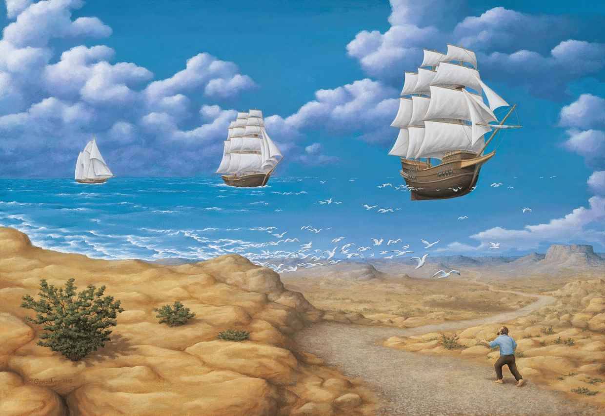 blazepress:  Mind Altering Illusion Paintings by Rob Gonsalves