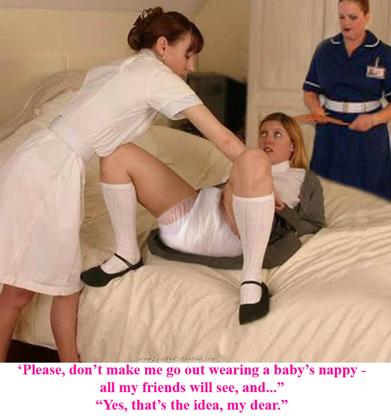 Adult baby girl diaper humiliation captions