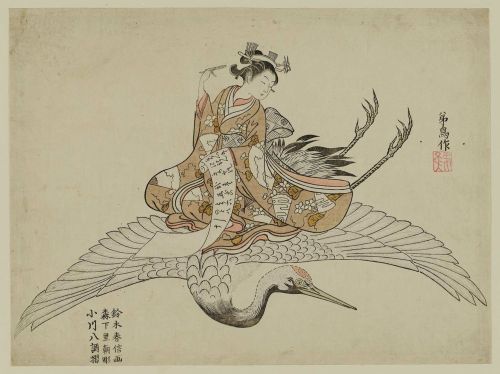 arelativenewcomer:Flying Beauties of Suzuki HarunobuSuzuki Harunobu (c. 1725–1770) was an innovator 