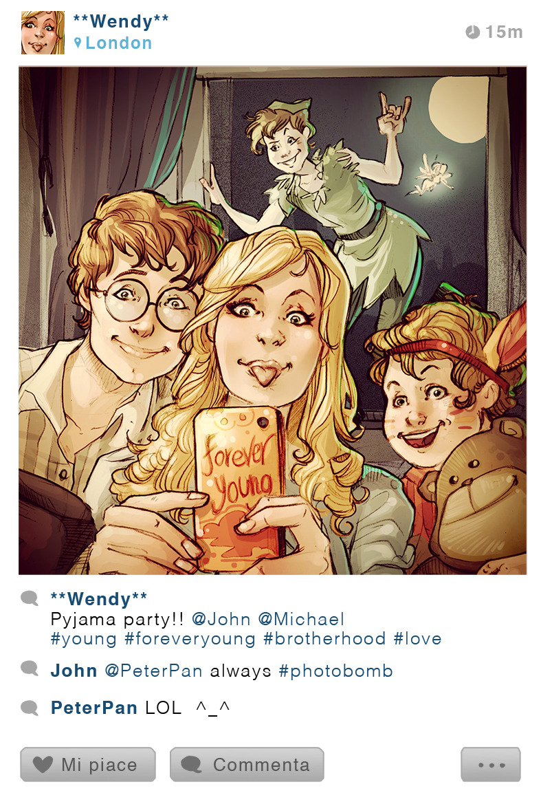 pixieneverland:  Selfie Fables | Peter Pan by SimonaBonafiniDA