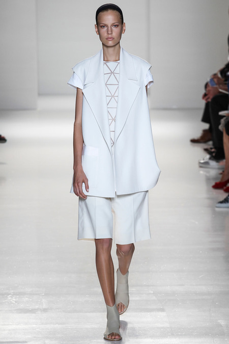 Label:  Victoria Beckham  Fashion Show:  Spring/Summer 2014 in New York  Models:  Edie Campbell, Est