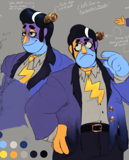 A portion of Eddie Dear's Halloween costume I grabbed from the Welcome Home fandom wiki, used to display his lightning bolt shaped tie