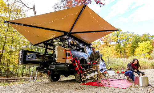 carsthatnevermadeitetc:  Ram 1500 Rebel OTG (Off The Grid) Concept, 2019. One of MOPAR’s prototypes for this year’s SEMA show, based  on a Ram 1500 equipped with the new 3.0-litre V-6 EcoDiesel engine, coupled with a 33-gallon tank that makes it