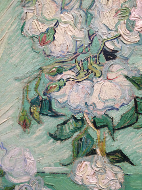 dailyart-i-facts:  20 Paintings in No Particular Order(2/20)  Roses, Vincent van Gogh “It is clear…that [van Gogh] saw all blossoming plants as celebrations of birth and renewal—as full of life. That sense is underscored here by the fresh spring