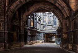 ghostlywriterr:Gothic exterior of the Manchester Town Hall. England