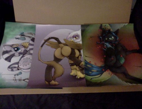 CON SWAAAG! I bought some really neat things, and was given some really neat things as well <3 And omfg i was given these giant prints of a few of my own pieces… and they are glorious! GLOOOOOOHOHOHOOORRRIOUS  And i really need more walls now.