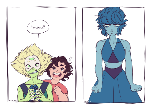 piikeo:  sorry for leaving you at the bottom of the ocean also please go out on a date with me?? i never really realised just how short peridot was until i saw her stand in front of lapis … she’s real short.   > .<
