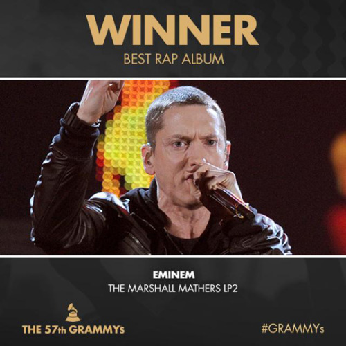 shadyteam:Eminem has now a total of 15 grammys!