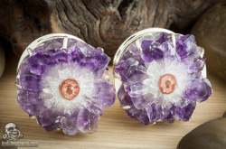 bodyartforms:  Sterling silver geode plugs