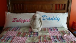 thedaddyshow:  Daddy /babygirl pillowcases. 