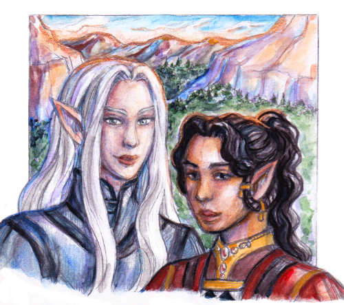 foxleycrow:Celegorm &amp; Curufin for @feanorianweek — “You can’t sit with us.” Watercolor painting.