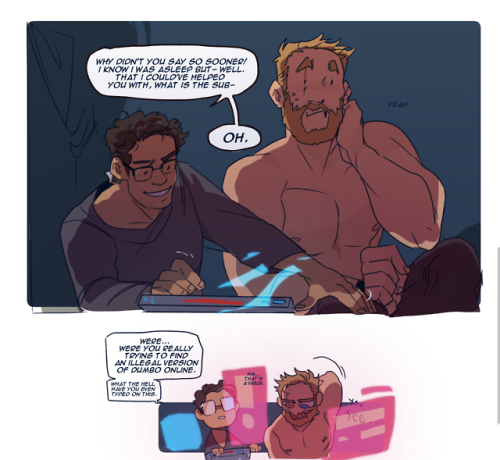 radicles-art: YOU DIDNT THINK ID FORGET… THORBRUCE WEEK BABBEYin which they watch dumbo for t