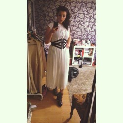 My #ootd #50shair #50sstyle #whitedress #me