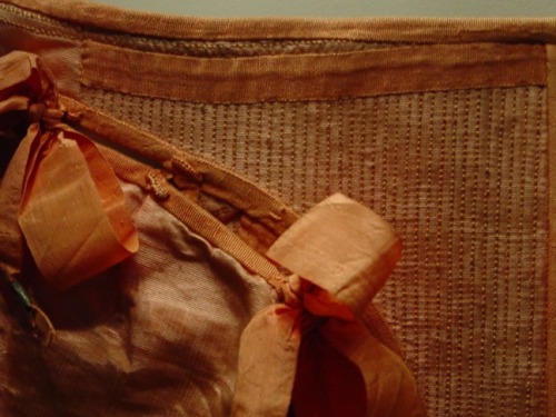 historiccostume: Watered silk Stays and busk from 1660-1680 from the Victoria &amp; Albert Museu