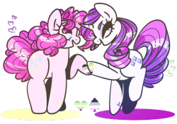 sapphire-shores:💛💜rarity and pinkie