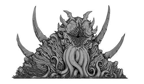 Progress shots on the Kraken paper miniature that I created as a goal reward for my Patreon.If you&r