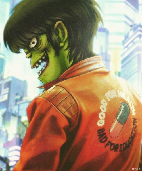 eddieholly:Noodle and Murdoc Love Japan :)