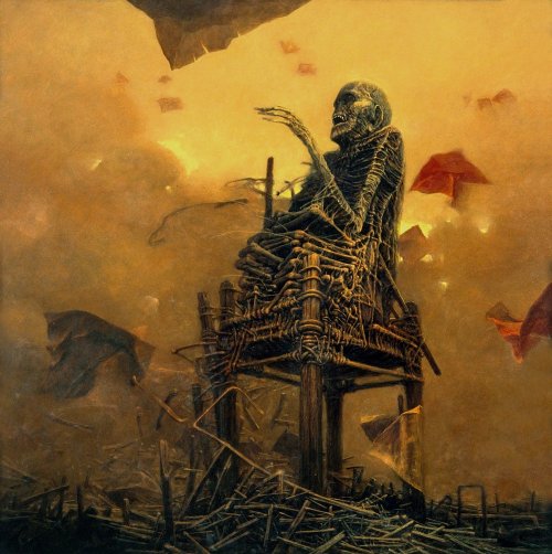 Zdzisław Beksiński (Polish, 1929-2005, b. Sanok, Poland) - Untitled (DG-2292), 1983, Paintings: Oil 