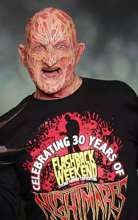 brundleflyforawhiteguy:  Yesterday at Flashback Weekend, Robert Englund donned the Freddy makeup for the very last time. It is incredible to see him under all of that again, I mean, it’s been over a decade since he’s been in the makeup and look at