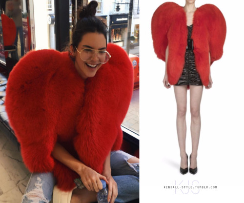 Kendall Jenner | Instagram Saint Laurent Fox Fur Heart-Shaped Coat- $15,500