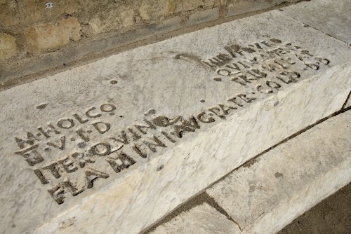 @shiningjasmin Double seat (bisellium) of Marcus Olconius Fufus in the Teatro Grande of Pompeii, Ita